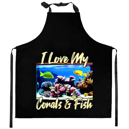 Saltwater aquarium coral fish Kitchen Aprons