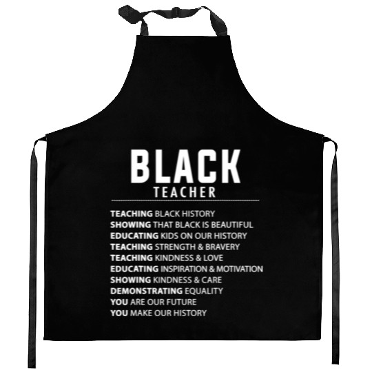 Black Teacher Idea For Women & Melanin Educators Kitchen Aprons