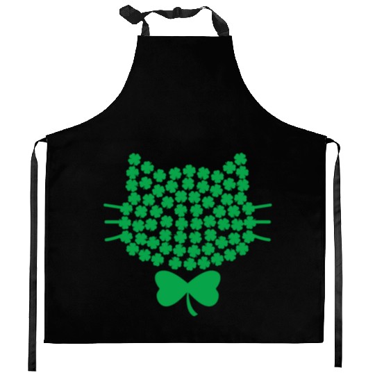 Cats Green Clovers St. Patrick's Day women men kid Kitchen Aprons