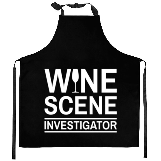 Wine Scene Investigator True Crime Lover Kitchen Aprons