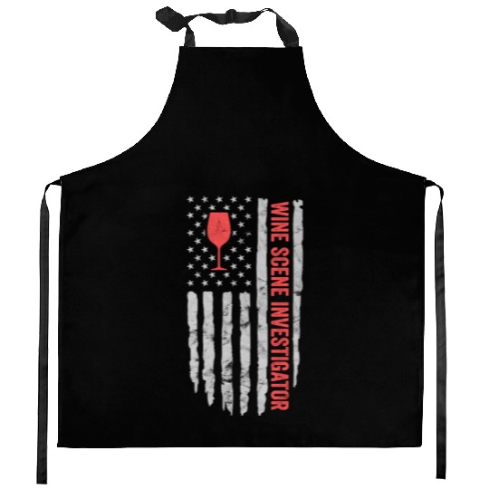 Wine Scene Investigator True Crime Lover Kitchen Aprons