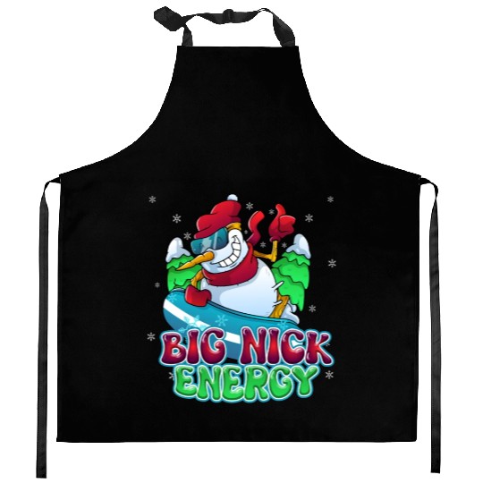 BIG NICK ENERGY SNOWMAN CHRISTMAS Kitchen Aprons