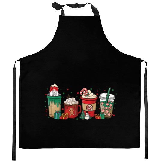 Christmas Chocolate Cup Kitchen Aprons
