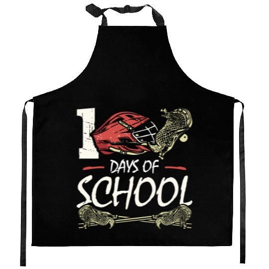 100 Days Of School Sports Game Lacrosse Player Kitchen Aprons