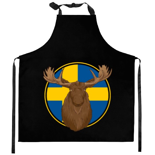 Sweden Flag Sverige Moose Kitchen Aprons