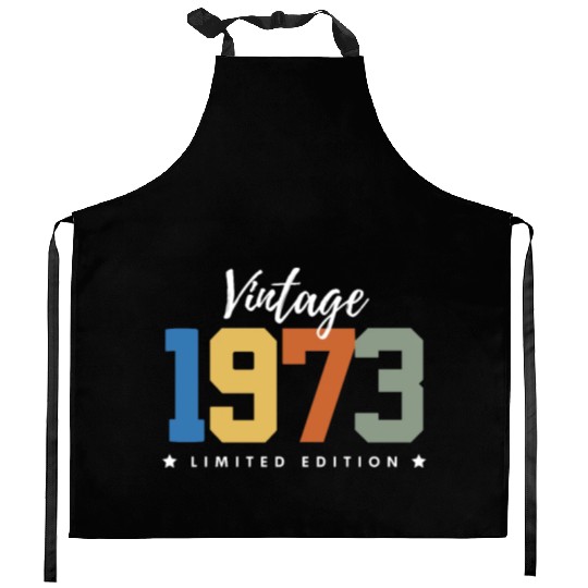 50 Years Vintage 1973 Retro 50th Birthday Kitchen Aprons
