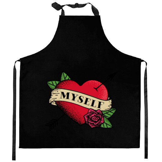 Heart Tattoo Love Myself Kitchen Aprons