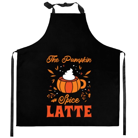 Pumpkin Spice Latte Halloween Coffee Lover Tarot Kitchen Aprons