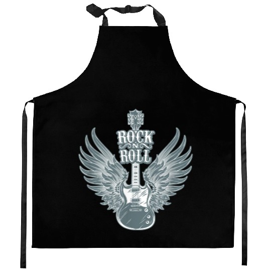 Rock N Roll Angel Wings Music Guitar Player Kitchen Aprons