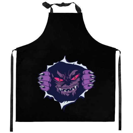 Scary creepy monster Scary creepy monster inspirat Kitchen Aprons