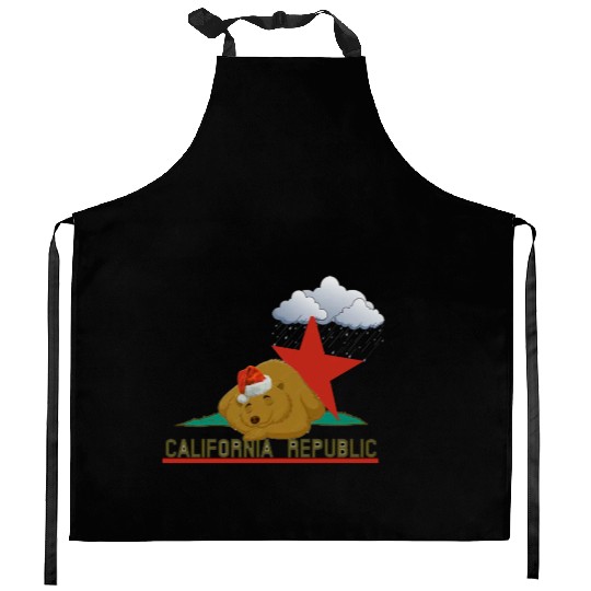 California bear in winter Kitchen Aprons
