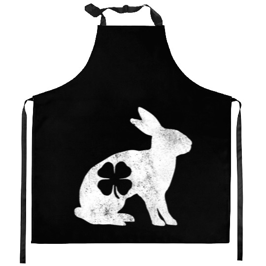 St Patrick's Day Rabbit Bunny Irish Green Shamrock Kitchen Aprons