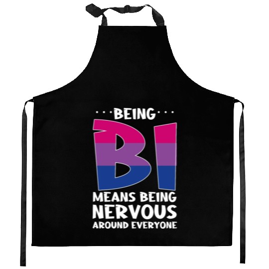Being Bi Bisexual Pride Kawaii Cat Kitchen Aprons