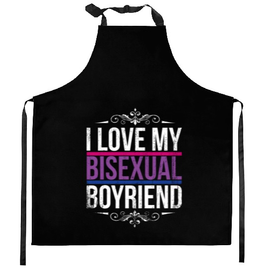 I Love My Bisexual Boyfriend Bi Pride Kitchen Aprons