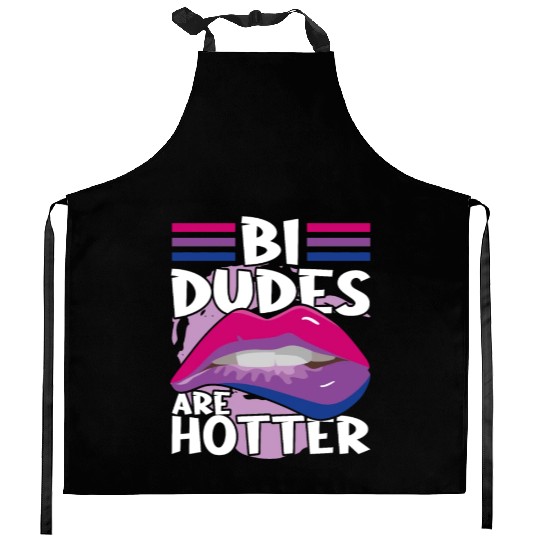Bi Dudes Are Hotter Bisexual Pride Flag Lips Kitchen Aprons