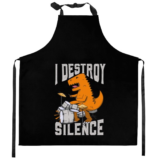 I Destroy Silence Drummer Band Music Beat Drum Kitchen Aprons
