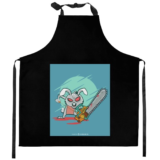 Angry rabbit chainsaw Angry rabbit chainsaw inspir Kitchen Aprons