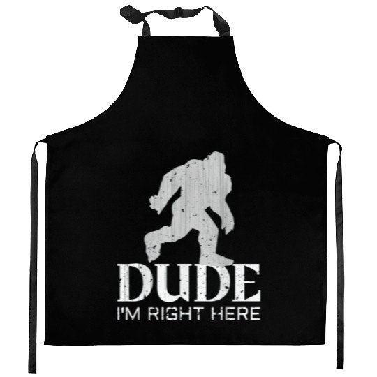 Bruh I'm Right Here Yeti Bigfoot Sasquatch Kitchen Aprons