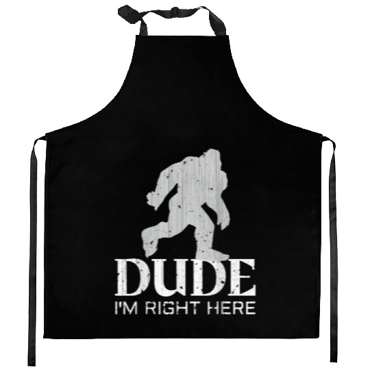 Bruh I'm Right Here Yeti Bigfoot Sasquatch Kitchen Aprons