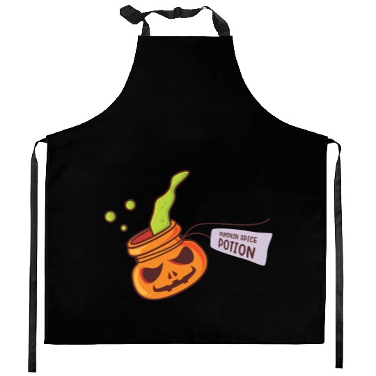 Pumpkin Spice Potion Coffee Enthusiast Halloween Kitchen Aprons