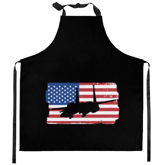 F-15 Eagle Fighter Jet American Flag F15 Eagle Kitchen Aprons