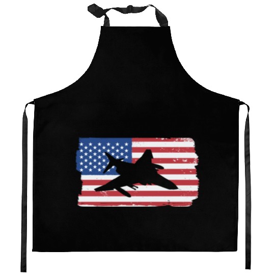 F-4 Phantom Fighter Jet American Flag F4 Phantom Kitchen Aprons