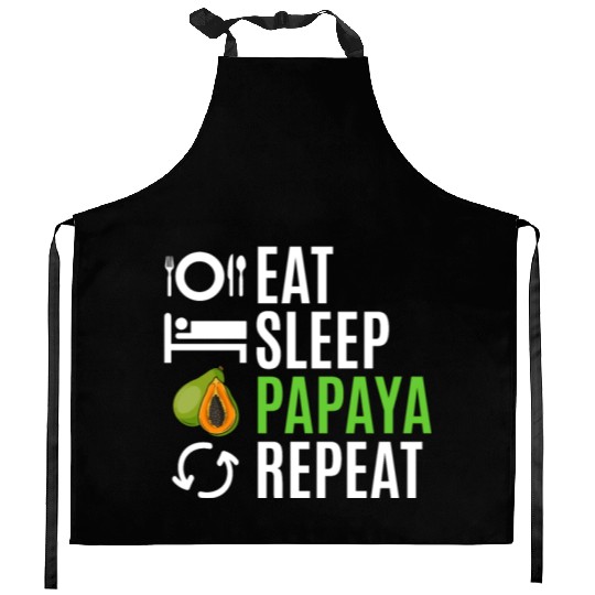 Eat Sleep Papaya Repeat Kitchen Aprons