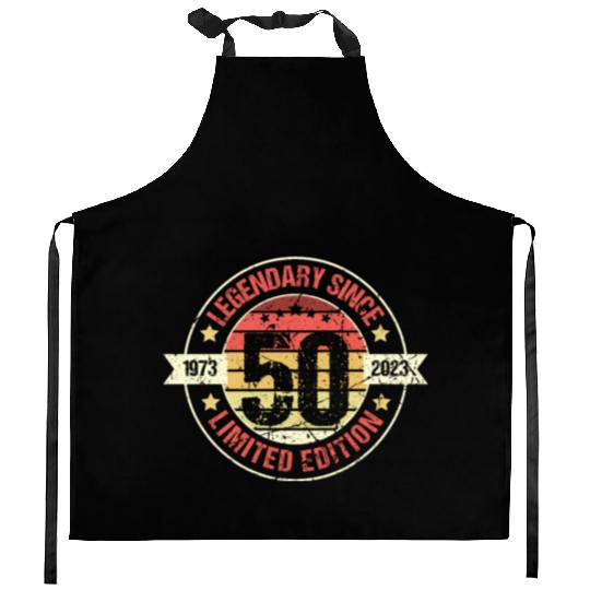 50 Years Vintage 1973 Retro 50th Birthday Kitchen Aprons