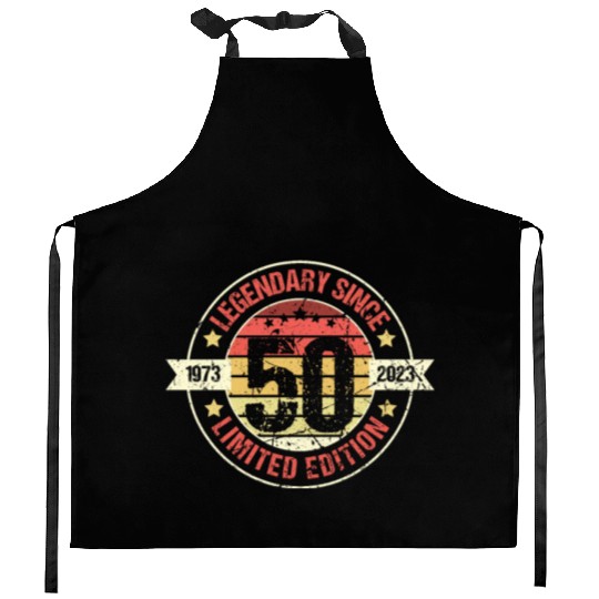 50 Years Vintage 1973 Retro 50th Birthday Kitchen Aprons