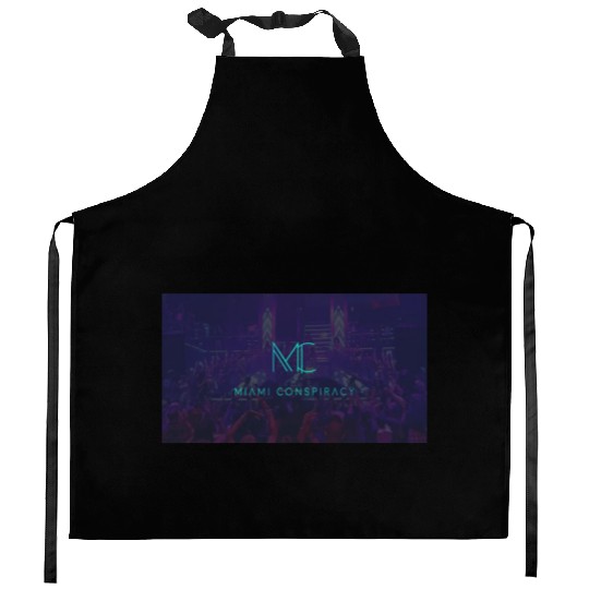 Miami Conspiracy Green Party background Kitchen Aprons