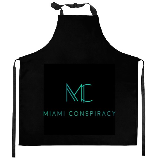 Miami Conspiracy Green Logo Kitchen Aprons