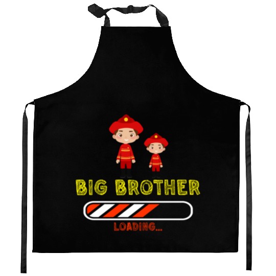 Big brother fire truck fireman Kitchen Aprons