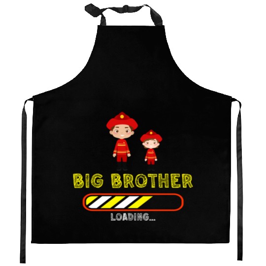 Big brother fire truck fireman Kitchen Aprons