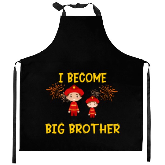 Big brother fire truck fireman Kitchen Aprons