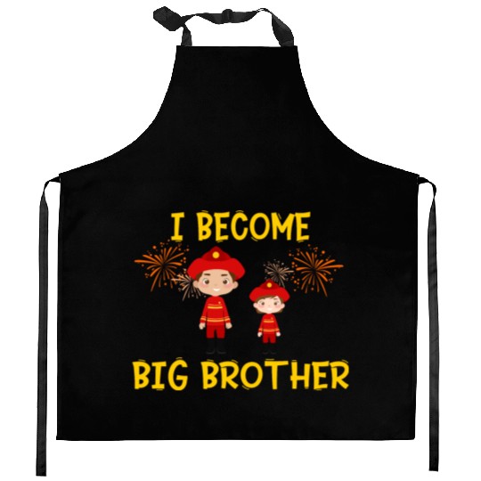 Big brother fire truck fireman Kitchen Aprons