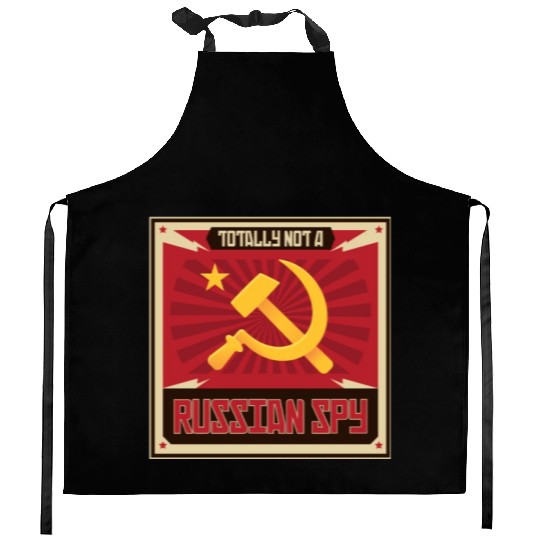 Funny Russian Spy USSR Soviet Union Russia Hammer Kitchen Aprons