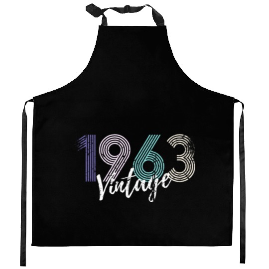 60 Years Vintage 1963 Retro 60th Birthday Kitchen Aprons