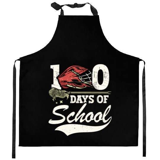 100 Days Of School Sports Game Lacrosse Player Kitchen Aprons