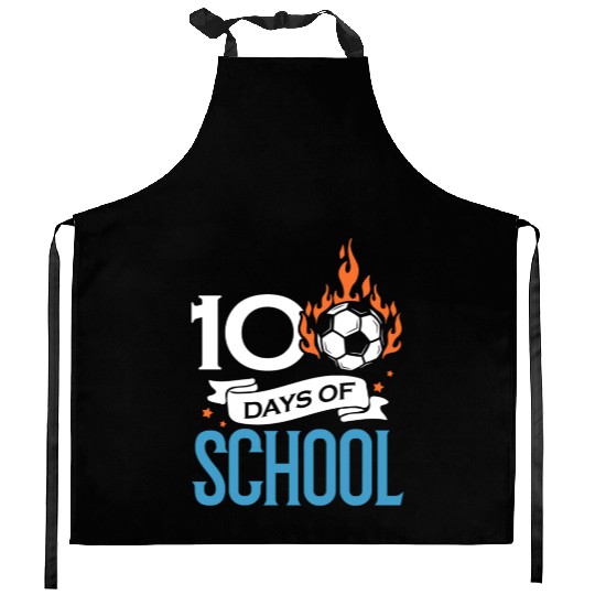 100 Days Of School Soccer Football Athletic Kitchen Aprons