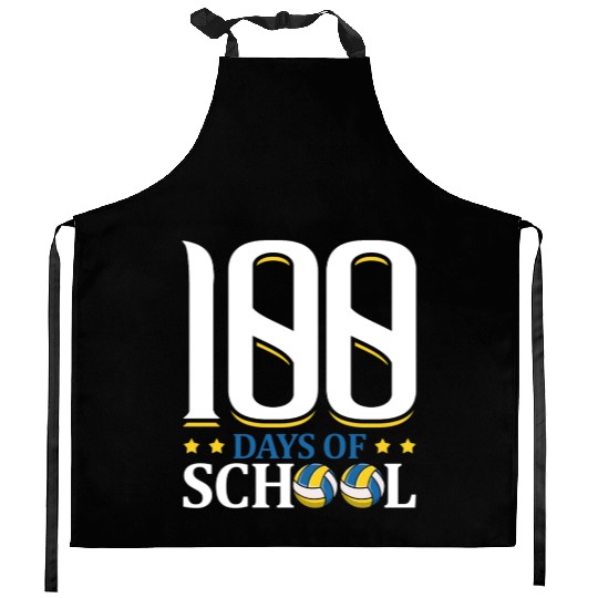 100 Days Of School Volley Ball Sports Game Kitchen Aprons