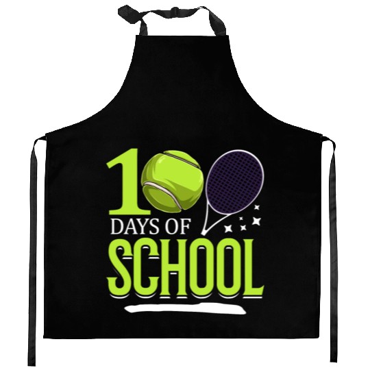 100 Days Of School Tennis Sports Game Athletic Kitchen Aprons
