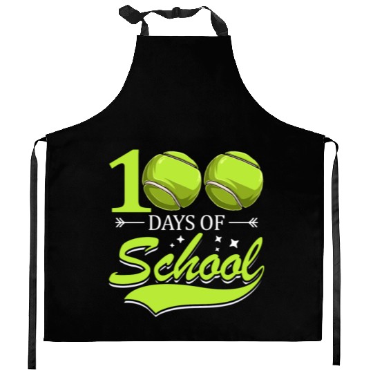 100 Days Of School Tennis Sports Game Athletic Kitchen Aprons