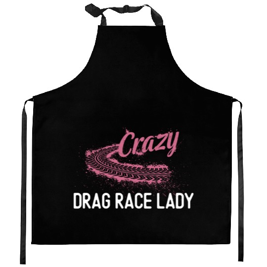 Drag Racing Race Car Girl Crazy Kitchen Aprons