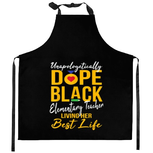 elementary teacher Afro Pride Kitchen Aprons
