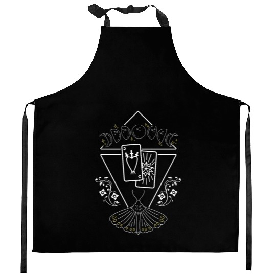 Occult Witchcraft Moth Tarot Cards Witch Gothic As Kitchen Aprons