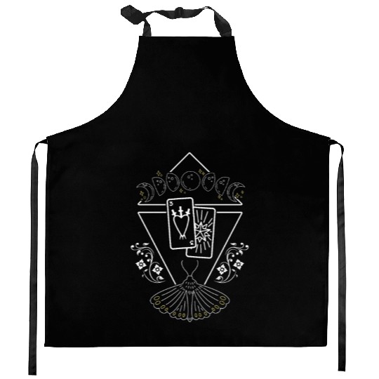 Occult Witchcraft Moth Tarot Cards Witch Gothic As Kitchen Aprons