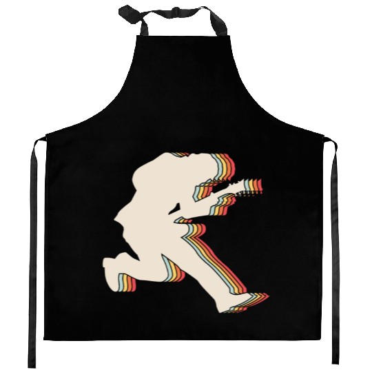Rock and Roll Retro Guitar Player Guitarist Kitchen Aprons