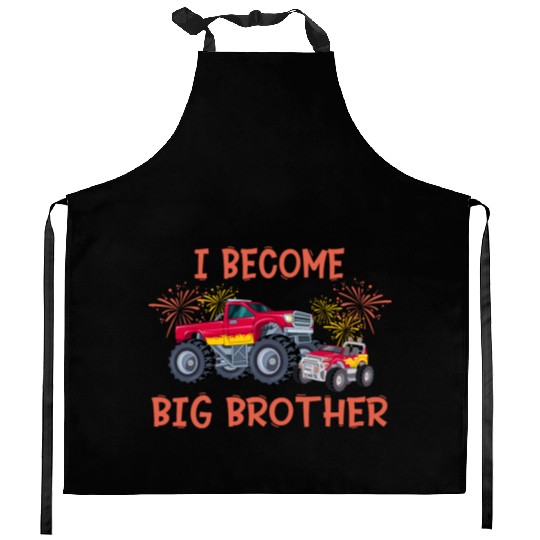 Big brother car monstertruck Kitchen Aprons