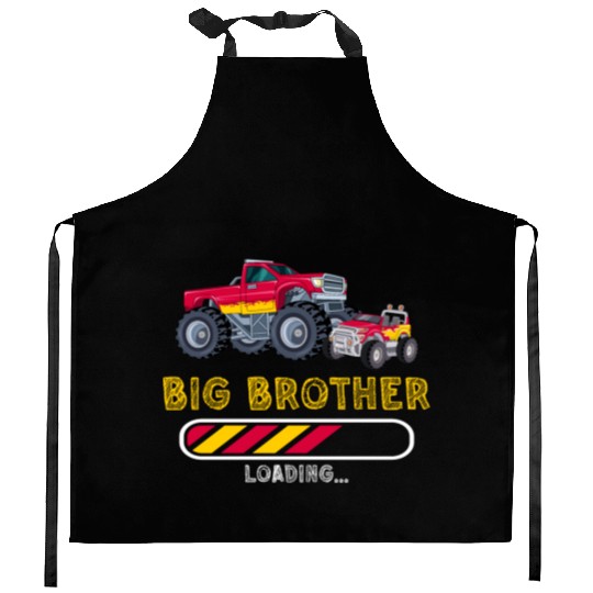Big brother car monstertruck Kitchen Aprons