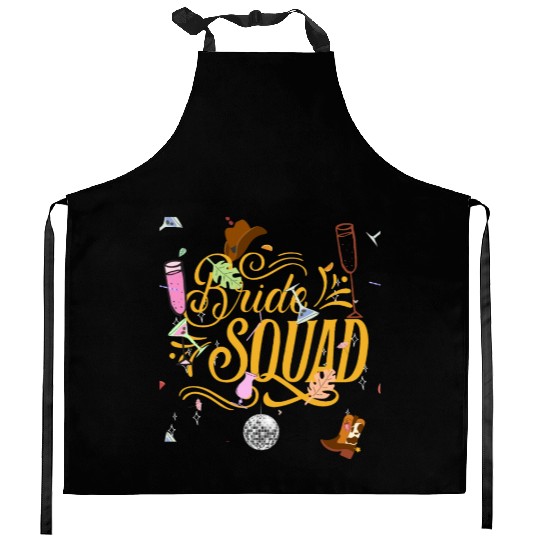 Bachelorette cowgirl disco 80s party Kitchen Aprons